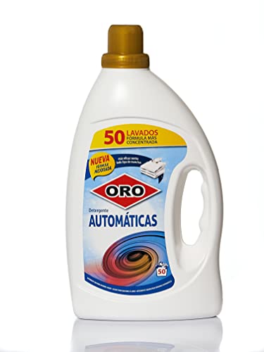 ORO Detergente líquido Automáticas para lavadora - Jabón de 2,5 litros - 50 lavados - Gran poder antimanchas y máxima blancura - Jabón ideal para toda la familia