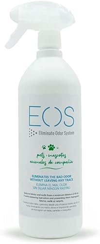 EOS (1 litro) Eliminador de olores Mascotas al instante. Anti olor orines de Perros, Gatos... Aplicar en sofás, arenero, cesped, Coche... Detergente enzimatico perros. Repelente de micciones gatos.