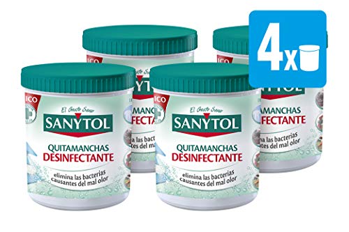 Sanytol - Quitamanchas Desinfectante en Polvo, sin Lejía, Pack [ 4 x 450 gr], Total: 1800 gr