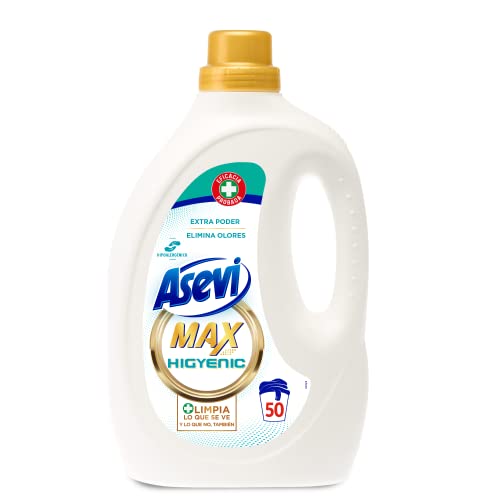 Asevi Max Higyenic Detergente Lavadora Líquido Elimina Olores Limpieza Total 50 dosis