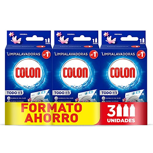 Colon Limpialavadoras - Limpia la lavadora y elimina malos olores, Megapack de 3 usos